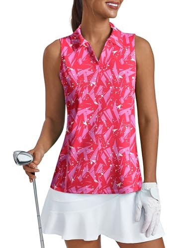Pinspark Women's UPF 50+ V-Neck Sleeveless Golf Polo Shirt: $14.53 Pinspark Women's UPF 50+ V-Neck Sleeveless Golf Polo Shirt: $14.53