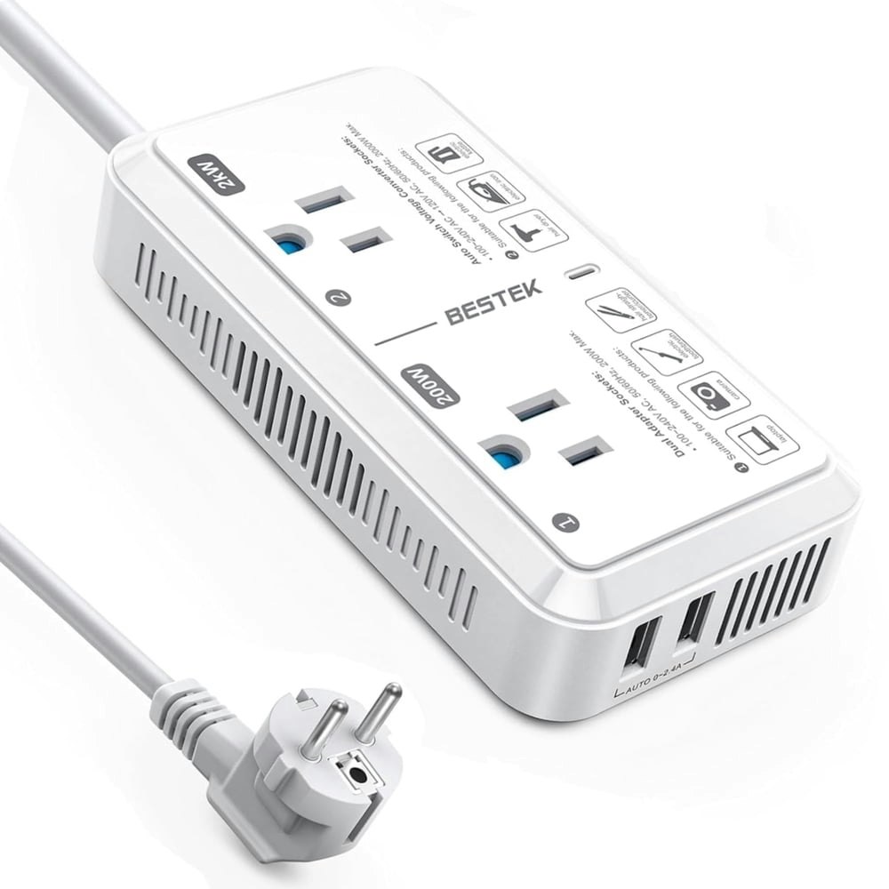 Bestek 2,000W Travel Voltage Converter: $25.04 Bestek 2,000W Travel Voltage Converter: $25.04
