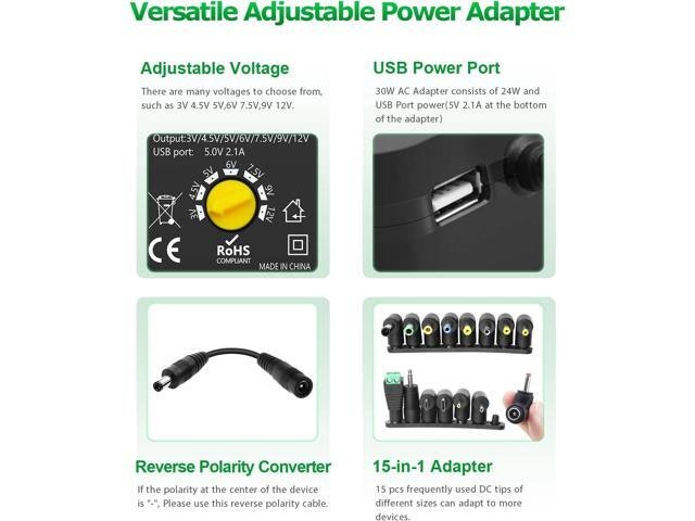30W Universal 3V-12V AC to DC Adjustable Power Adapter: $25.33 30W Universal 3V-12V AC to DC Adjustable Power Adapter: $25.33