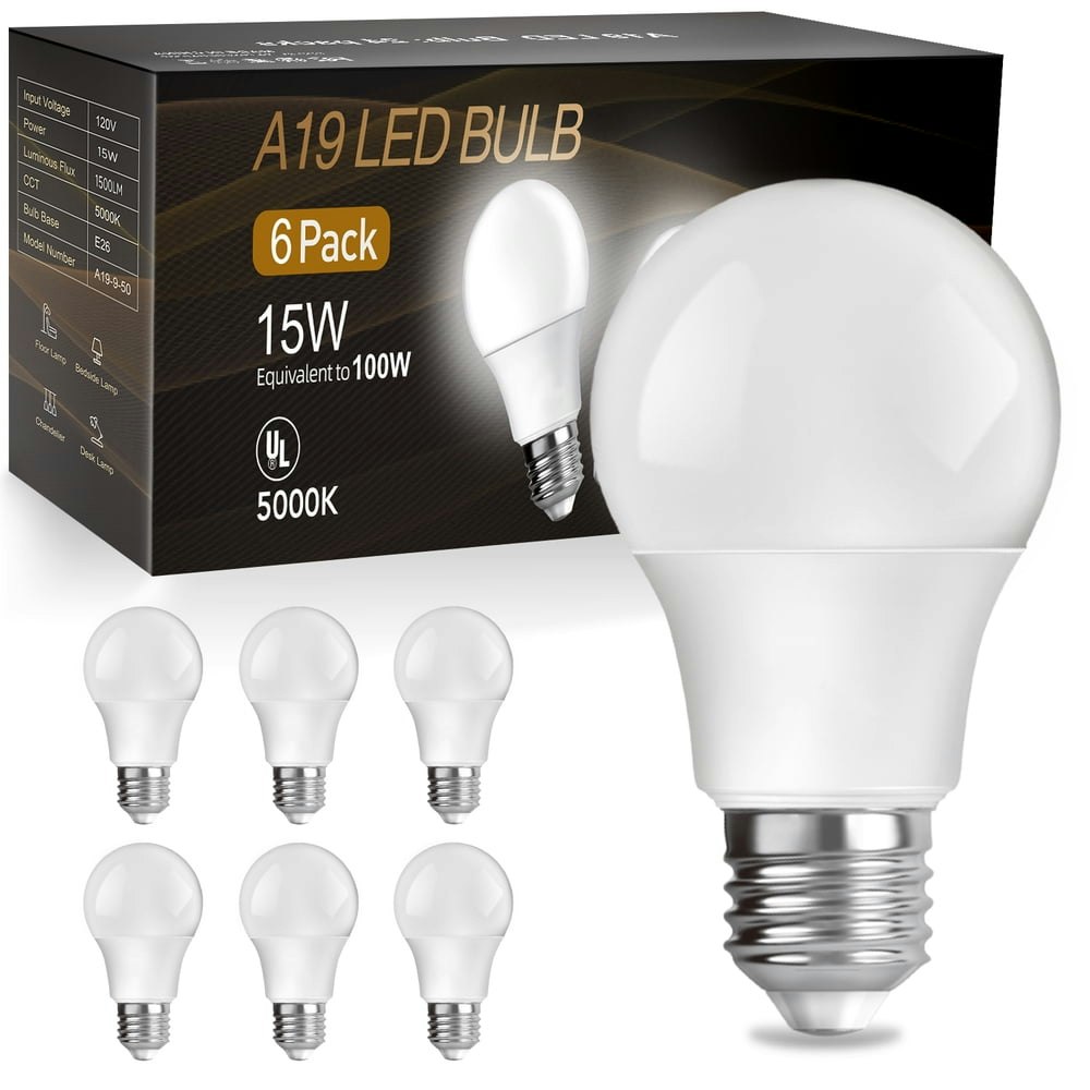 Daybetter A19 100W Equivalent 5000K LED Light Bulbs 6-Pack: $12.98 Daybetter A19 100W Equivalent 5000K LED Light Bulbs 6-Pack: $12.98