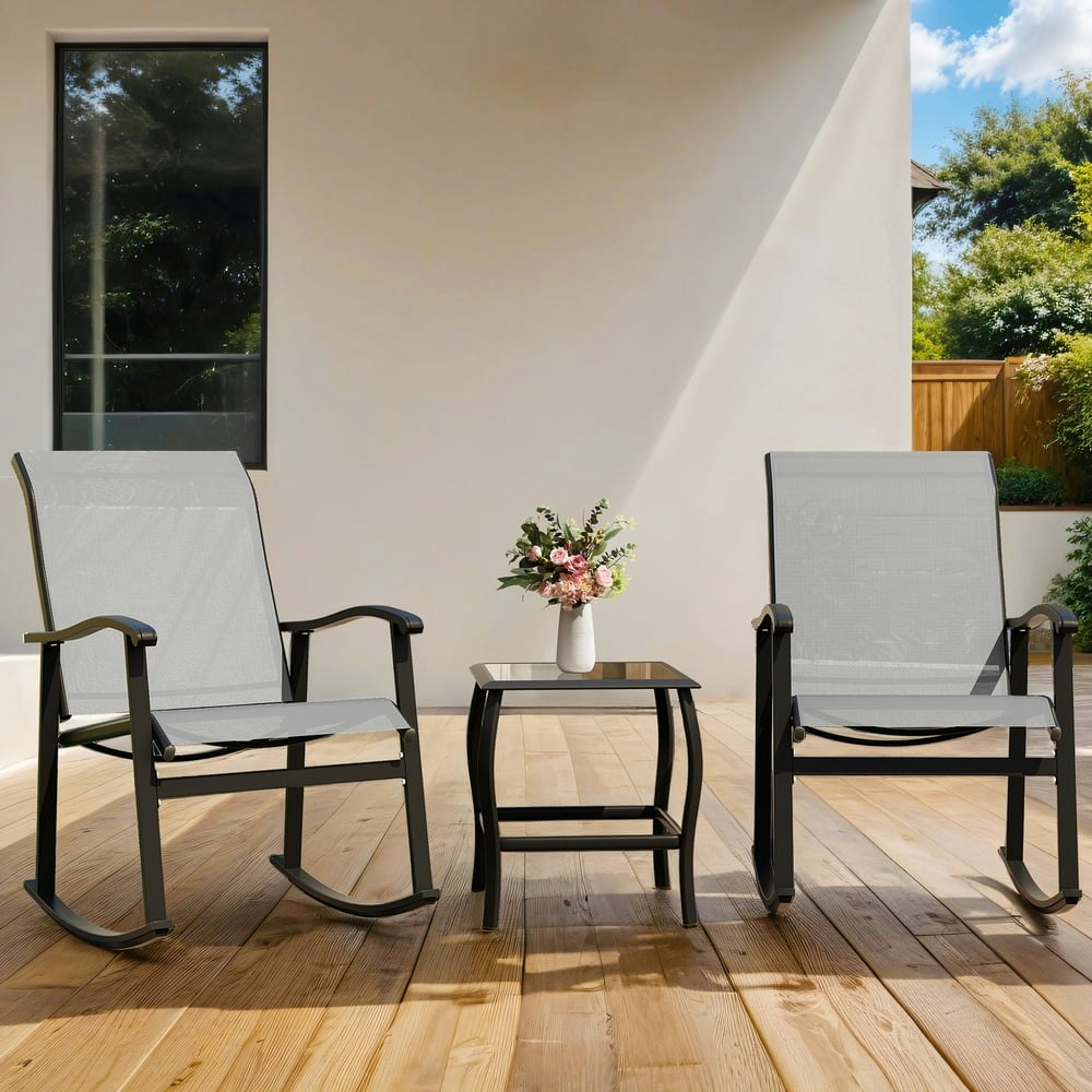 Walsunny 3-Piece Rocking Bistro Patio Furniture Set: $119.99 Walsunny 3-Piece Rocking Bistro Patio Furniture Set: $119.99