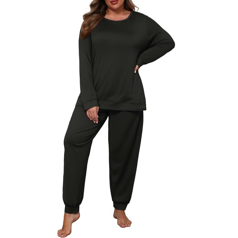 Cueply Women's Plus Size Long Sleeve Pajama Set: $23.99 Cueply Women's Plus Size Long Sleeve Pajama Set: $23.99