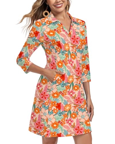 Soneven Women's 3/4 Sleeve UPF 50+ Sun Dress: $30.59 Soneven Women's 3/4 Sleeve UPF 50+ Sun Dress: $30.59