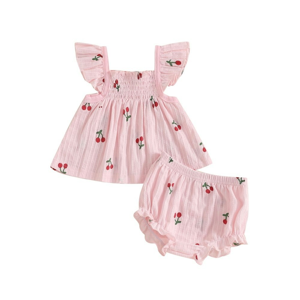 Loicainy Baby Girl Cherry Print 2-Piece Summer Outfit: $14.66 Loicainy Baby Girl Cherry Print 2-Piece Summer Outfit: $14.66