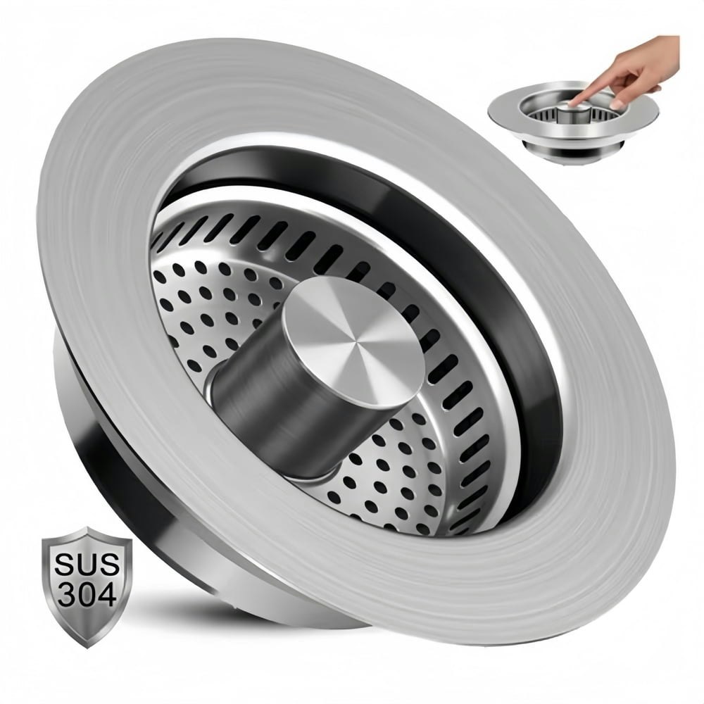 Behome 3-in-1 Stainless Steel Kitchen Sink Drain Strainer and Stopper: $9.29 Behome 3-in-1 Stainless Steel Kitchen Sink Drain Strainer and Stopper: $9.29