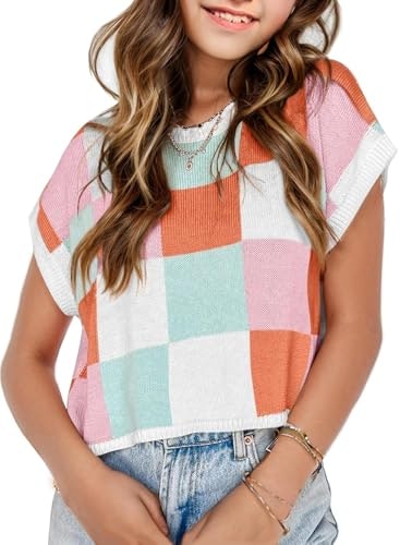 Seiciviy Girls Colorblock Sweater Vest: $14.98 Seiciviy Girls Colorblock Sweater Vest: $14.98