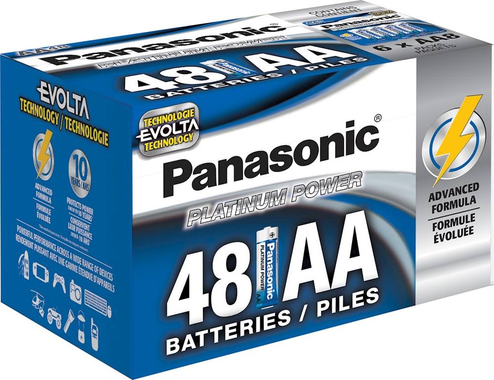Panasonic Platinum Power AA Batteries 48-Pack: $33.99