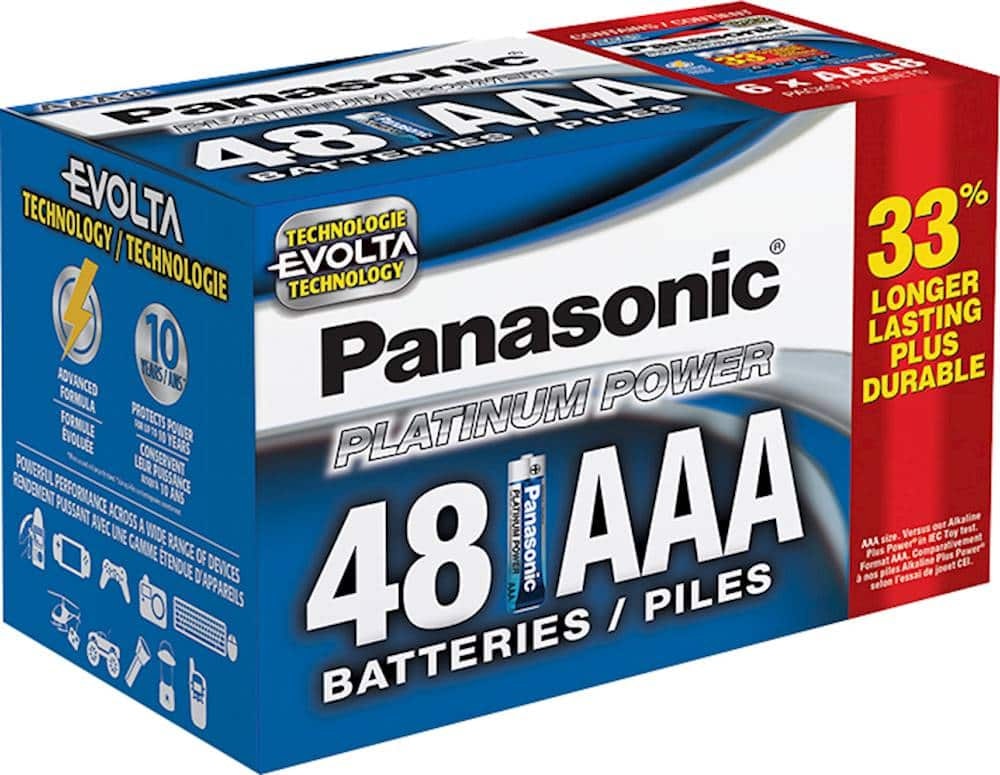 Panasonic Platinum Power AAA Batteries 48-Pack: $33.99