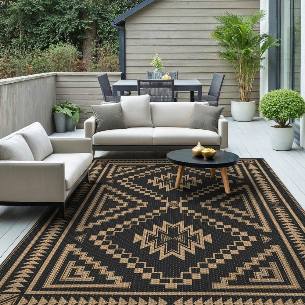 Kueth 6' x 9' Reversible Waterproof Outdoor Rug: $36.99 Kueth 6' x 9' Reversible Waterproof Outdoor Rug: $36.99