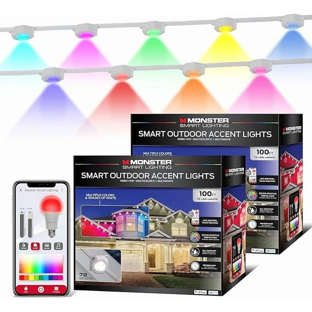 Monster 200-Foot RGBIC Smart Outdoor LED Lights 2-Pack: $279.99 Monster 200-Foot RGBIC Smart Outdoor LED Lights 2-Pack: $279.99