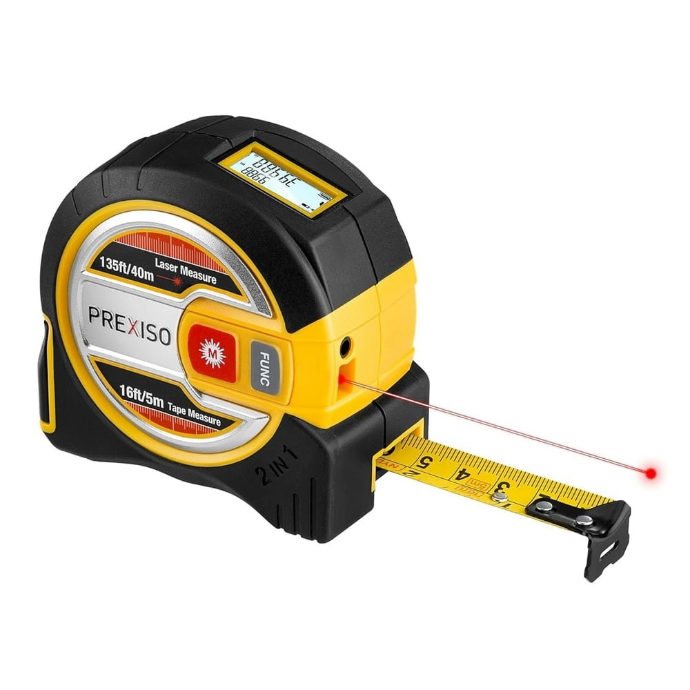 Prexiso 2-in-1 135ft Laser and 16ft Tape Measure: $29.99 Prexiso 2-in-1 135ft Laser and 16ft Tape Measure: $29.99