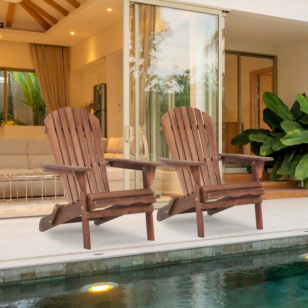 JXXRZ Wooden Folding Adirondack Chairs 2-Pack: $149.99 JXXRZ Wooden Folding Adirondack Chairs 2-Pack: $149.99