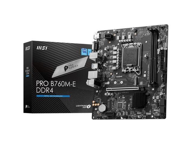 MSI PRO B760M-E DDR4 Motherboard: $189.99 MSI PRO B760M-E DDR4 Motherboard: $189.99
