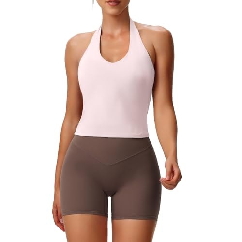 Aoxjox Women's Hailey Halter Workout Tank Top: $22.93 Aoxjox Women's Hailey Halter Workout Tank Top: $22.93