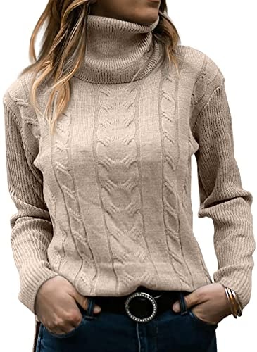 Langwyqu Women's Cable Knit Turtleneck Sweater: $25.64 Langwyqu Women's Cable Knit Turtleneck Sweater: $25.64