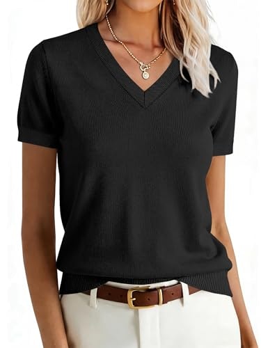 Anrabess Women's Short Sleeve Wool Blend Sweater Top: $18.95 Anrabess Women's Short Sleeve Wool Blend Sweater Top: $18.95