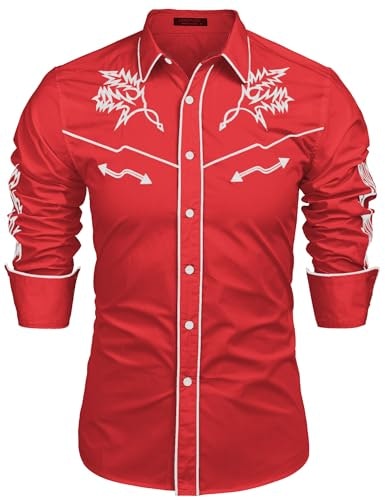 Coofandy Men's Western Embroidered Long Sleeve Button-Down Shirt: $24.28 Coofandy Men's Western Embroidered Long Sleeve Button-Down Shirt: $24.28