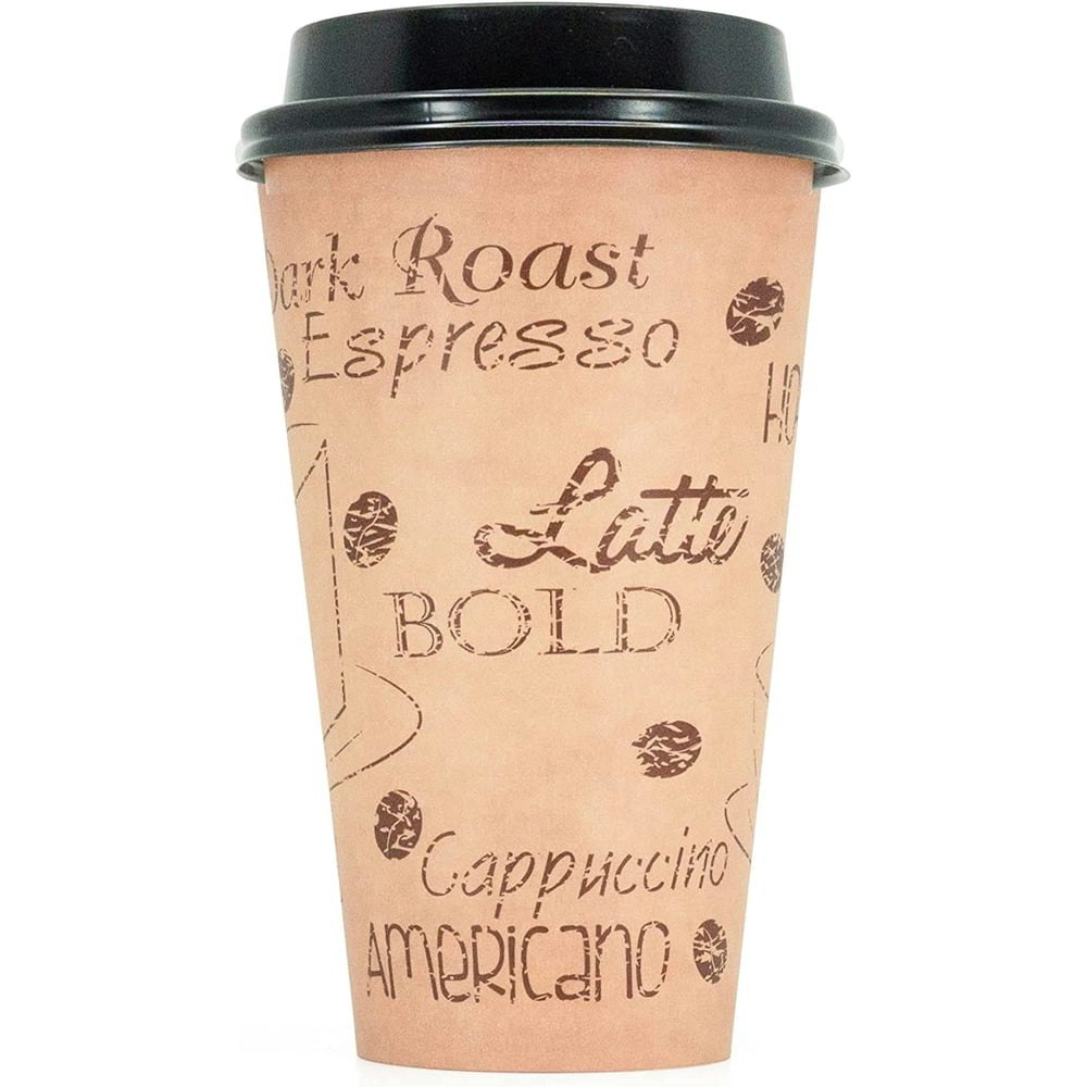 20-Ounce Disposable Paper Coffee Cups with Lids 50-Pack: $22.99