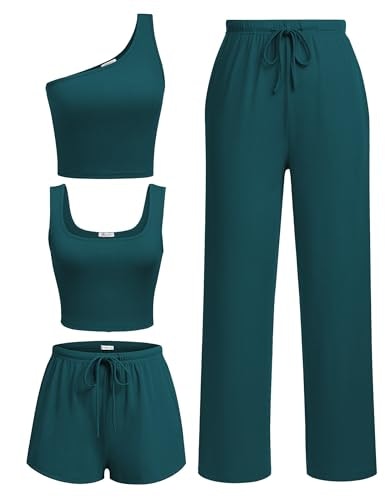 Ekouaer Women's 4-Piece Casual Lounge Set: $33.99 Ekouaer Women's 4-Piece Casual Lounge Set: $33.99