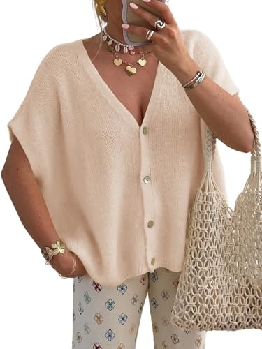 Saodimallsu Women's Short Sleeve Oversized Cardigan: $25.49 Saodimallsu Women's Short Sleeve Oversized Cardigan: $25.49