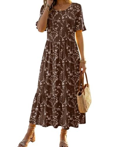 Zeagoo Women's Casual Boho Floral Midi Sundress: $31.43