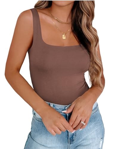 Zeagoo Women's Square Neck Sleeveless Seamless Top: $12.99 Zeagoo Women's Square Neck Sleeveless Seamless Top: $12.99