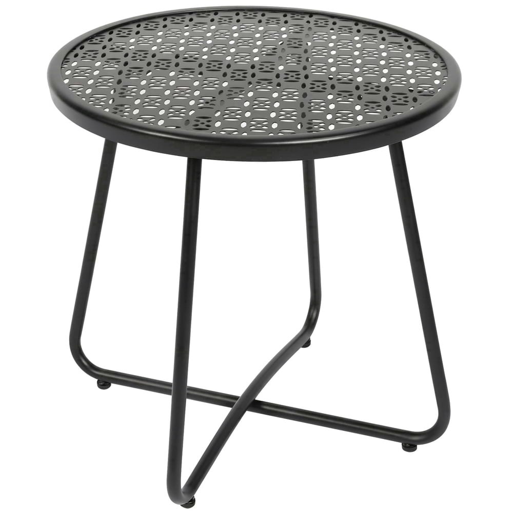 TeoKJ Round Metal Outdoor Side Table: $26.99 TeoKJ Round Metal Outdoor Side Table: $26.99