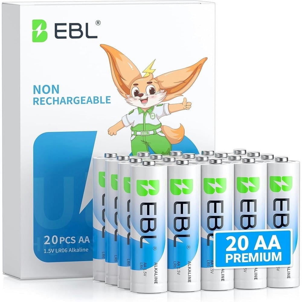 EBL AA 1.5V Alkaline Batteries 20-Pack: $7.19 EBL AA 1.5V Alkaline Batteries 20-Pack: $7.19