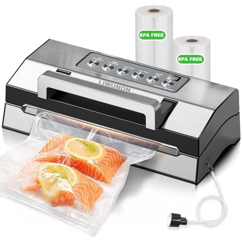Liwunon Automatic Vacuum Sealer with Built-in Cutter and Bag Storage: $113.96 Liwunon Automatic Vacuum Sealer with Built-in Cutter and Bag Storage: $113.96