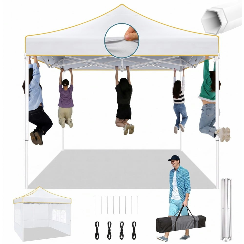 Sanopy 10' x 10' Heavy Duty Pop-up Canopy Tent with 4 Sidewalls: $138.99