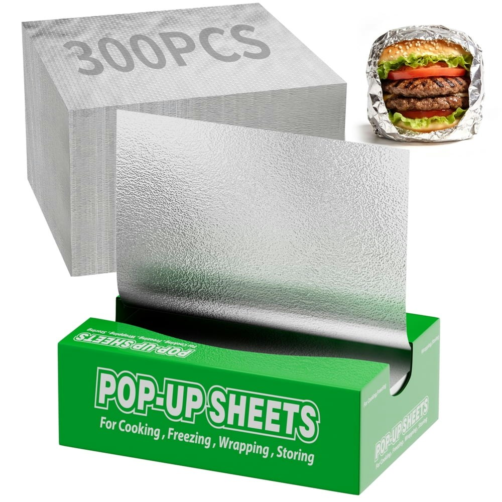 Alpacasso 9" x 10.75" Pre-Cut Aluminum Foil Sheets 300-Count: $15.99 Alpacasso 9" x 10.75" Pre-Cut Aluminum Foil Sheets 300-Count: $15.99