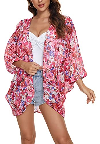 Olrain Women's Floral Print Sheer Chiffon Kimono Cardigan: $12.71 Olrain Women's Floral Print Sheer Chiffon Kimono Cardigan: $12.71