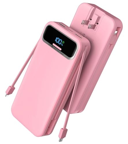 Nusyddy 20,000mAh Portable Charger with Built-in Wall Plug: $28.88