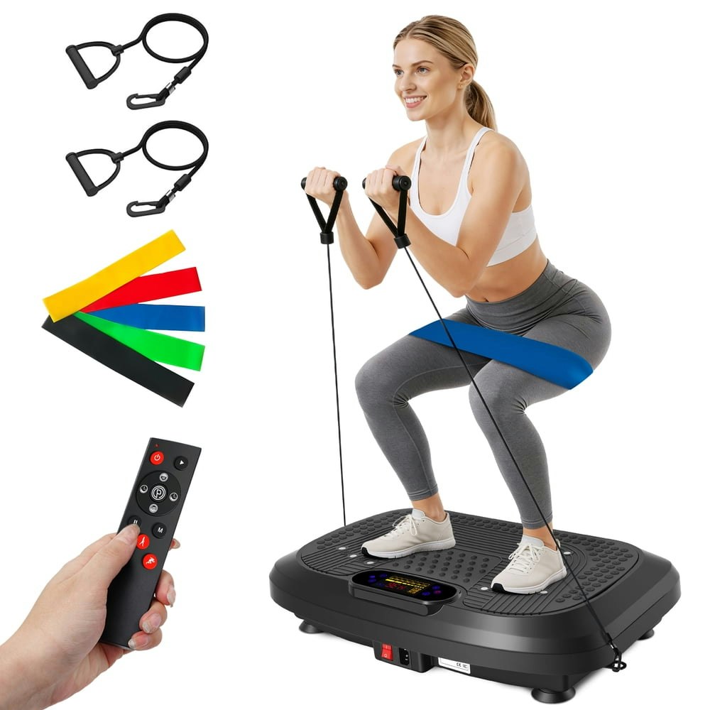 Vibration Plate Exercise Machine with 5 Resistance Bands: $72.99