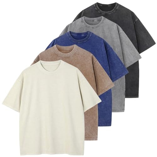 Keepshowing Men's Vintage Acid Wash Oversized T-Shirt 5-Pack: $42.53 Keepshowing Men's Vintage Acid Wash Oversized T-Shirt 5-Pack: $42.53