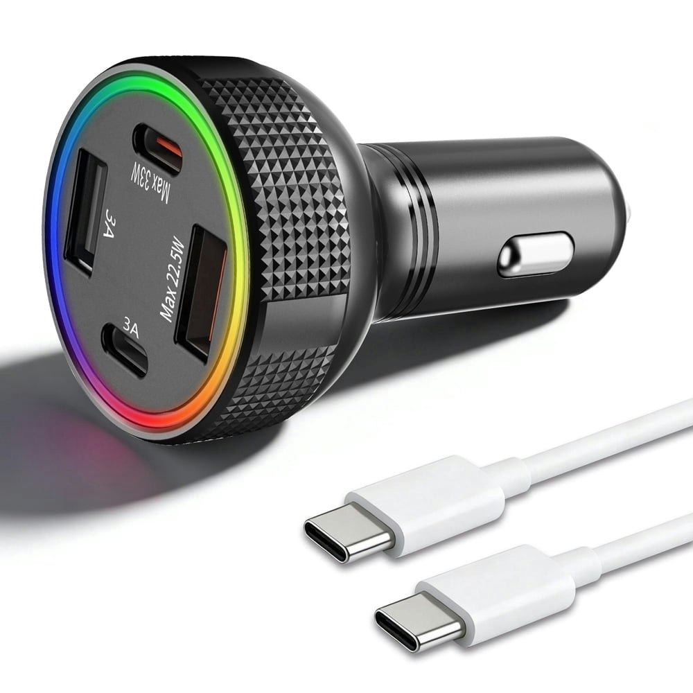 85W 4-Port USB-C Car Charger with 3-Foot Cable: $13.89 85W 4-Port USB-C Car Charger with 3-Foot Cable: $13.89