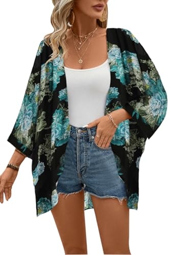 Olrain Women's Floral Print Chiffon Kimono Cardigan: $8.70 Olrain Women's Floral Print Chiffon Kimono Cardigan: $8.70
