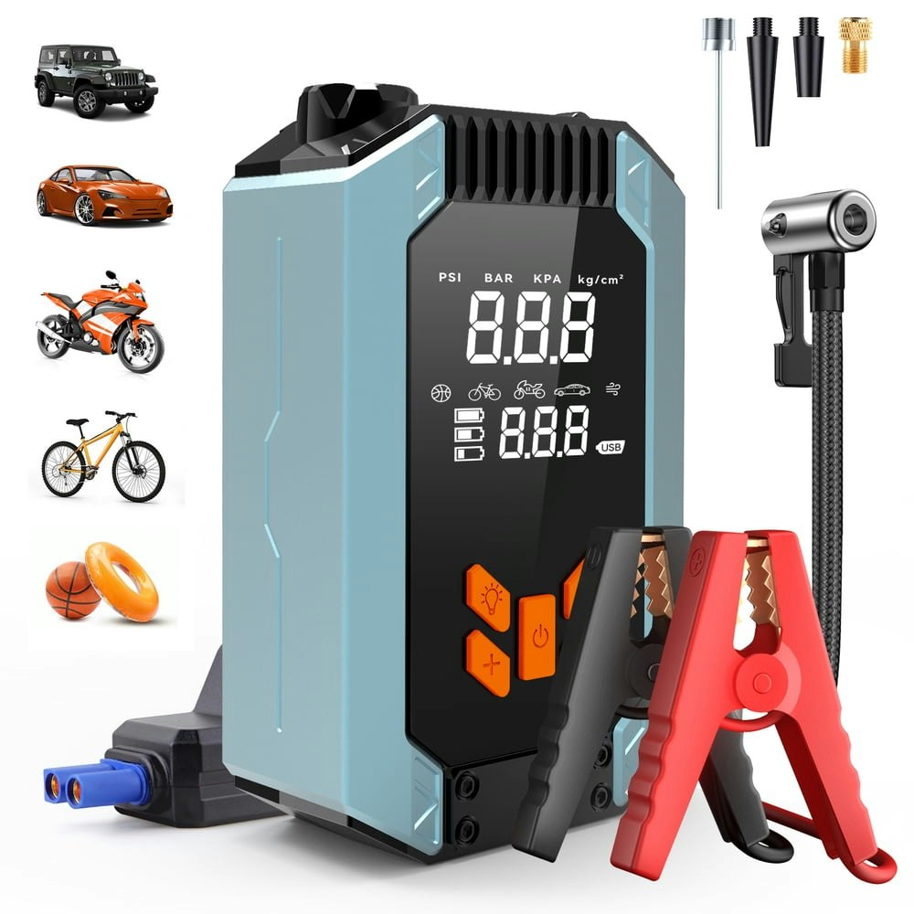 4,000A 150-PSI Portable Car Jump Starter and Air Compressor: $40.49 4,000A 150-PSI Portable Car Jump Starter and Air Compressor: $40.49