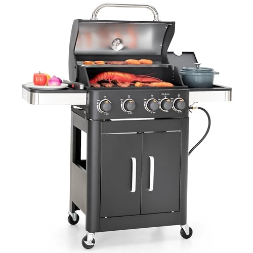 Captiva Designs 4-Burner Propane Gas Grill with Side Burner: $318.24