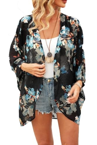 Olrain Women's Floral Chiffon Kimono Cardigan: $16.11 Olrain Women's Floral Chiffon Kimono Cardigan: $16.11