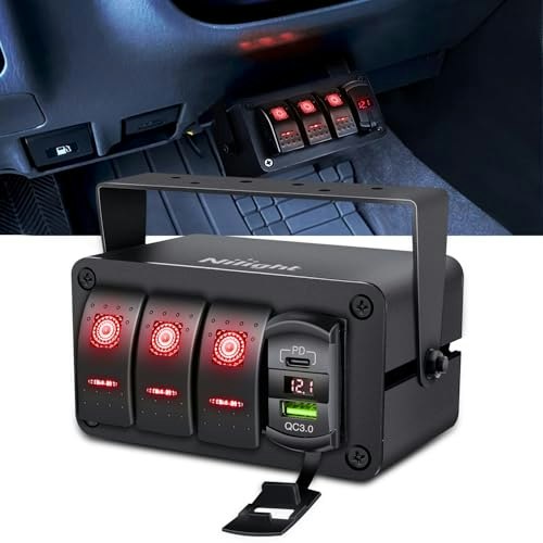 Nilight 3-Gang Rocker Switch Panel with USB Charger and Voltmeter: $26.78 Nilight 3-Gang Rocker Switch Panel with USB Charger and Voltmeter: $26.78