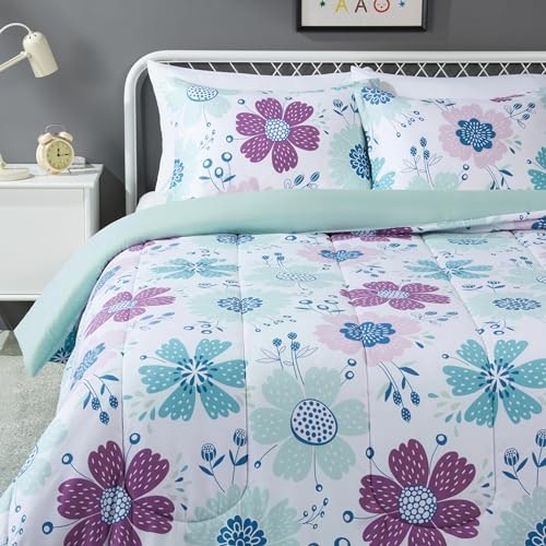 Amazon Basics 3-Piece Floral Microfiber Full/Queen Comforter and Pillow Sham Set: $25.57 Amazon Basics 3-Piece Floral Microfiber Full/Queen Comforter and Pillow Sham Set: $25.57