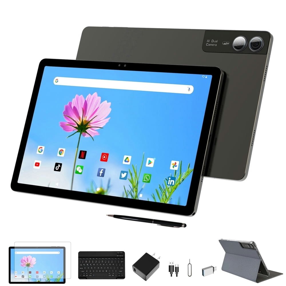 11-inch 128GB Android Tablet with Case, Pen, and Keyboard: $146.99