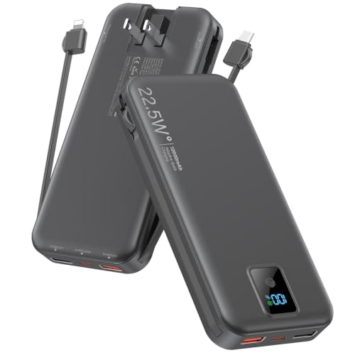 Rngsnoy 12,000mAh 22.5W Portable Charger with Built-in Cable and Wall Plug: $23.99 Rngsnoy 12,000mAh 22.5W Portable Charger with Built-in Cable and Wall Plug: $23.99