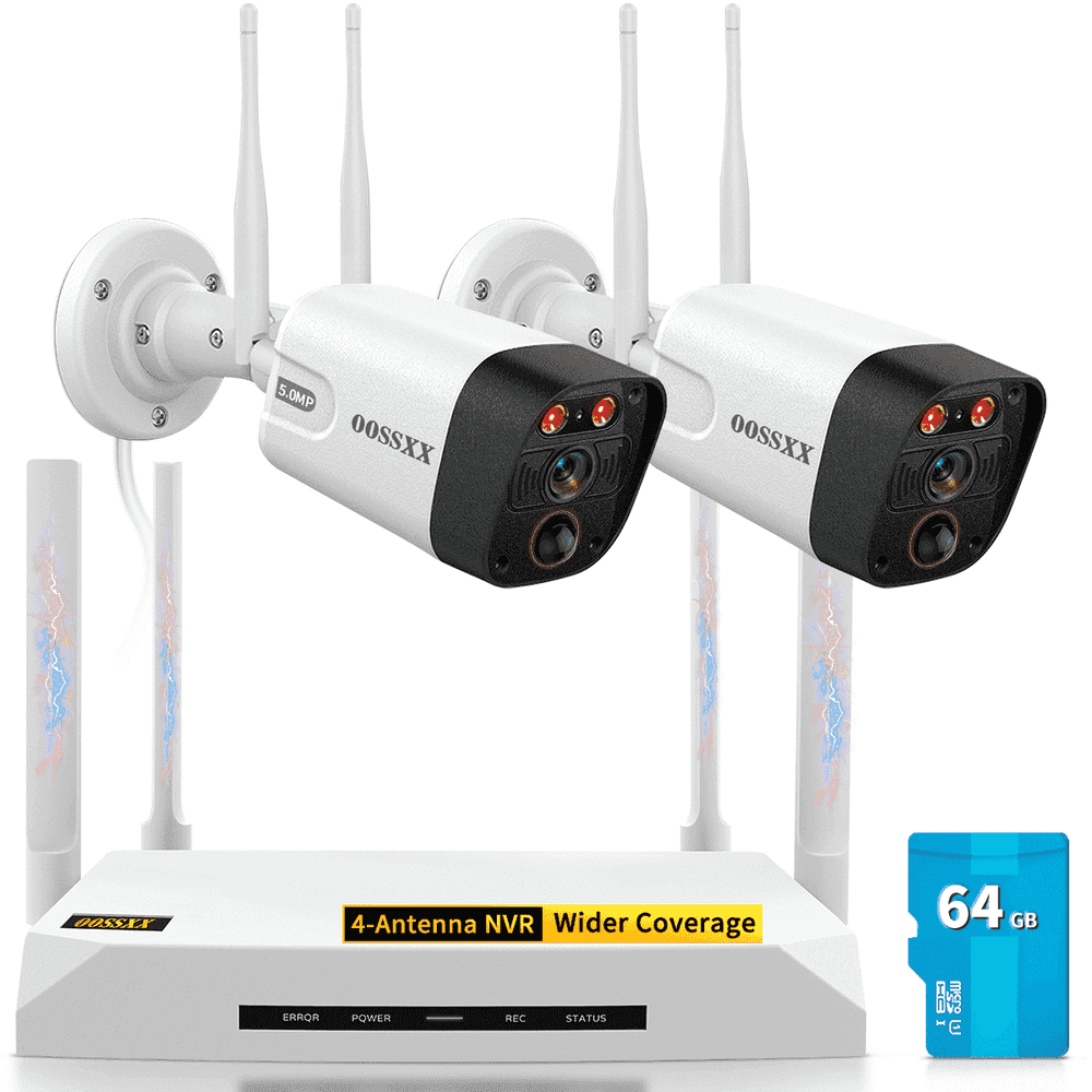 OOSSXX 5MP 4-Camera Wireless Security System: $129.99