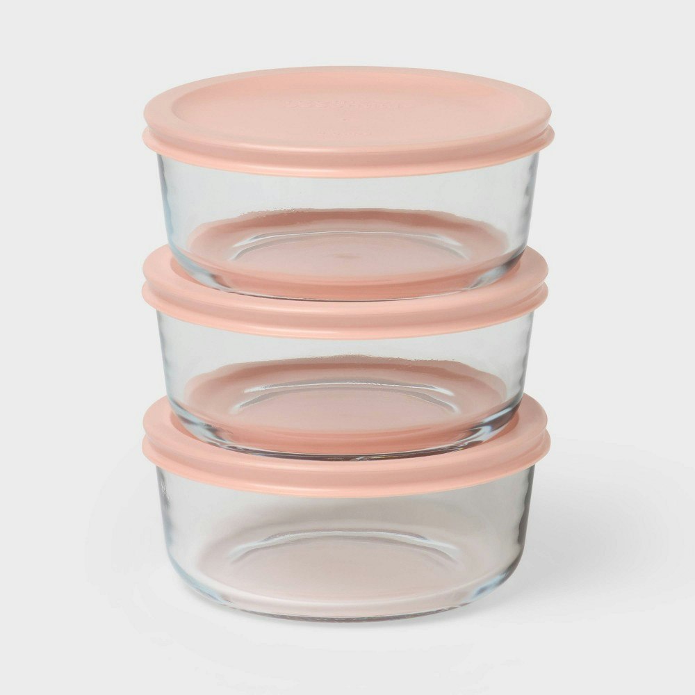 Room Essentials 2-Cup Glass Food Storage Container 3-Piece Set: $10 Room Essentials 2-Cup Glass Food Storage Container 3-Piece Set: $10