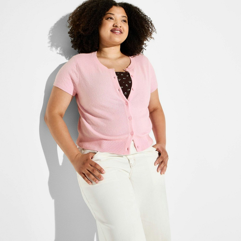 Wild Fable Women's Short Sleeve Crewneck Cardigan: $25 Wild Fable Women's Short Sleeve Crewneck Cardigan: $25