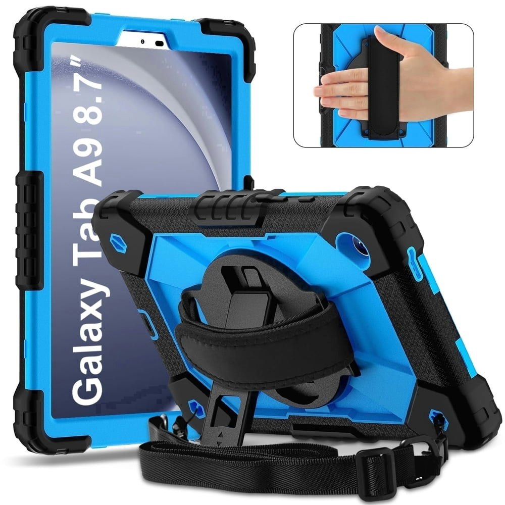 Samsung Galaxy Tab A9 and A9+ Shockproof Case with Stand and Strap: $20.99