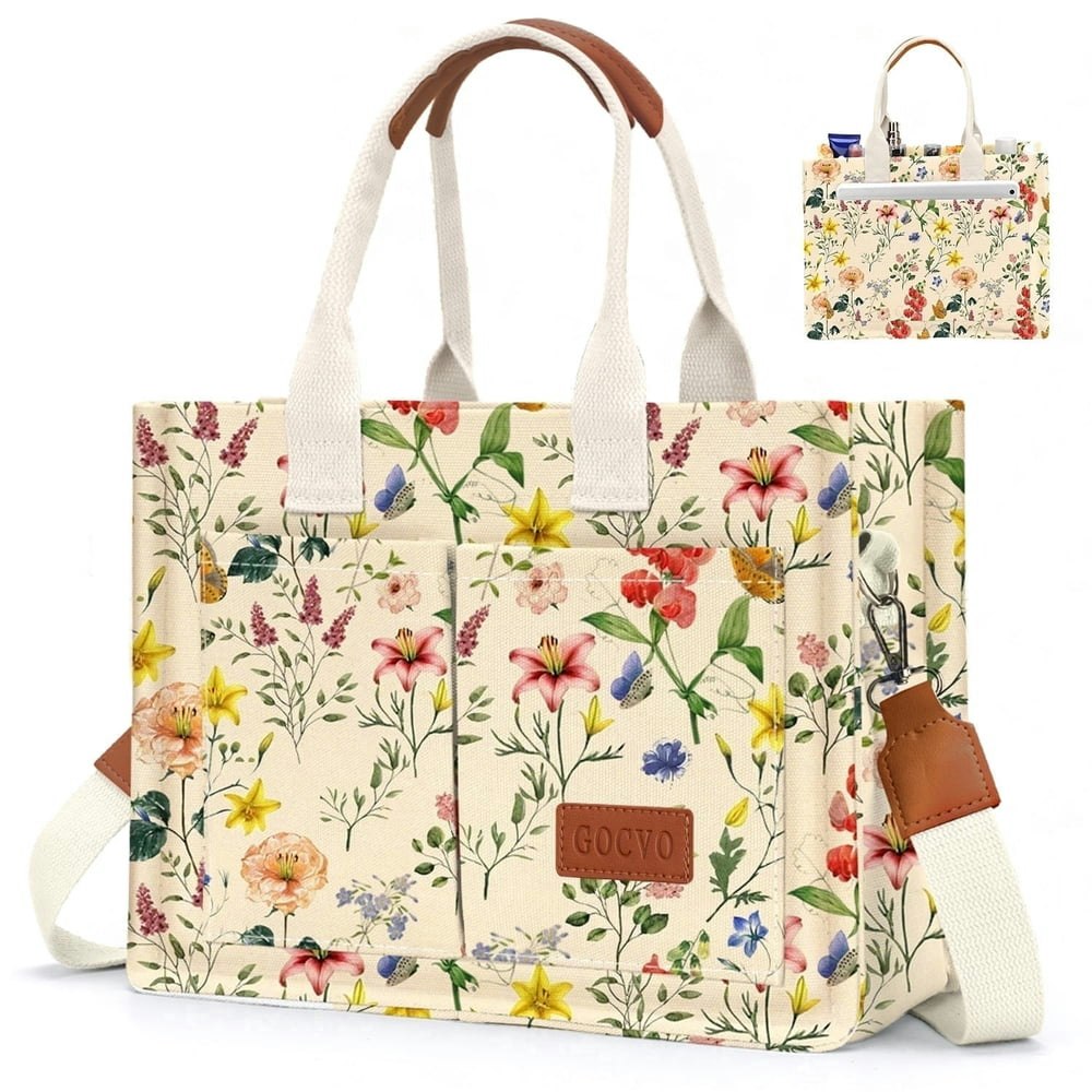 Gocvo Canvas Multi-Pocket Tote Bag: $19.99