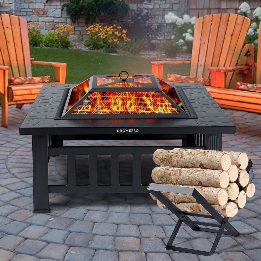 32-Inch Wood Burning Fire Pit with Rack and Accessories: $89.99